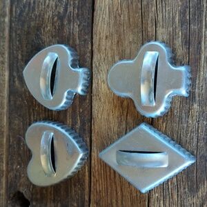 Vintage Cards Metal Cookie Cutters, Heart Spade Club Diamond, Set of 4